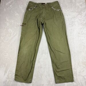 Gamehide Hunting Pants Mens 34 (33x30.5) Olive Green Camo Trim Cargo Utility